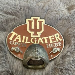 Vintage Metal Indiana University IU "Tailgater Open Here" Bottle Opener
